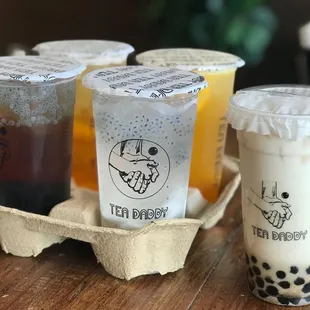 Our favorite place we ordered  Coconut drink  Wintermelon  Peach orange lemongrass  And jasmine milk tea  Everything is so good.