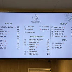 Menu #1 as of 04/11/24