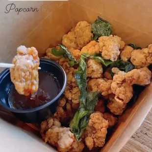 Popcorn chicken is so good