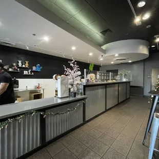 a man standing at the counter