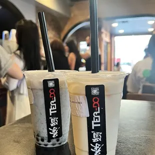 M6. Sesame Milk Tea with Boba and M13. Premium Jasmine Milk Tea