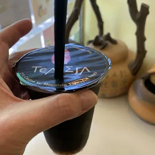 Grass Jelly Green Tea