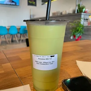 Honeydew milk tea