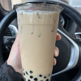 Roasted Barley Milk Tea with boba