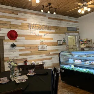 a table with a hat on it