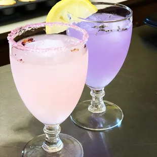 Our hand crafted lemonades ... lavender and rose
