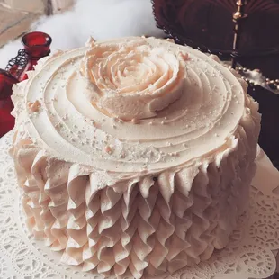 Pretty in pink... ruffle cake