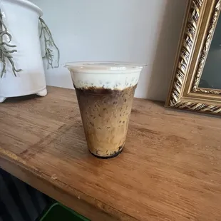 a cup of iced coffee
