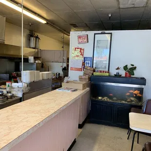 a view of the kitchen