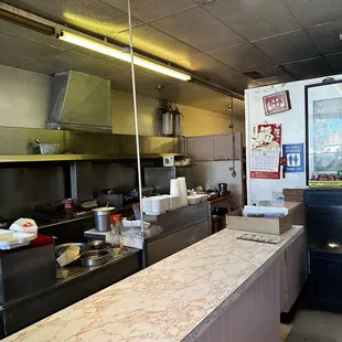 a view of the kitchen