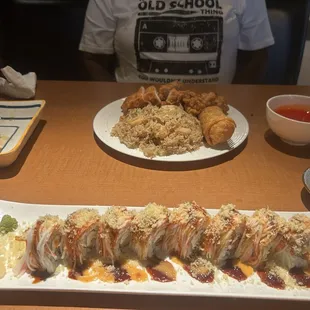 Shaggy Dog Roll, Sweet and Sour Chicken Dinner Combination