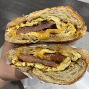 Sausage, Egg &amp; Cheese Croissant Breakfast Sandwich