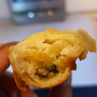 Interior of vegetable egg roll ($3.45 for two). Starchy, mushy and bland.