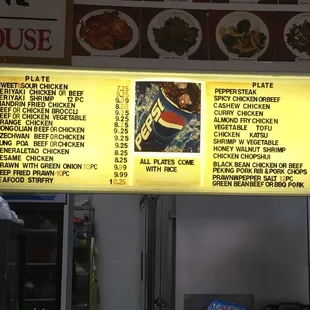 Current menu