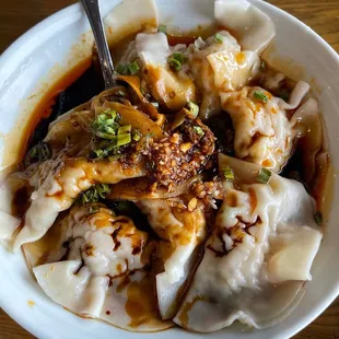 Szechuan Dumplings in Chili Oil