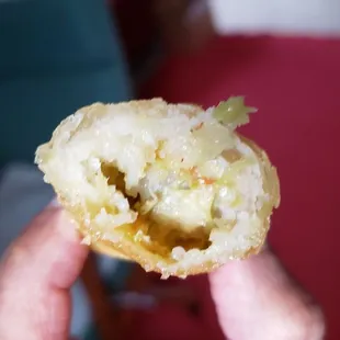 Interior of vegetarian egg roll ($1.75). Filling was mushy/gooey &amp; tasted okay, but not great texture.
