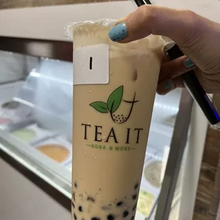 Panda Milk Tea $5 (so good with the boba pieces in it!)