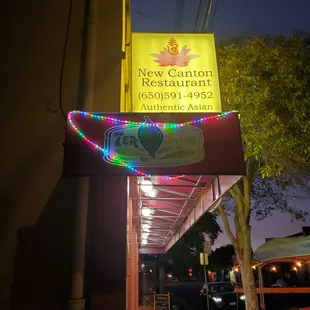 Main signage is the New Canton Restaurant sign.