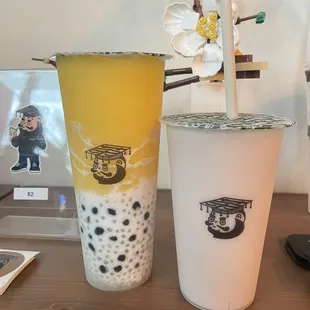 Coconut Mango Sago Drink and Rose Milk Tea