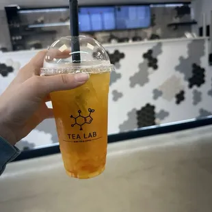 Peach Tea with Mango Jelly
