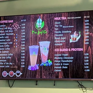 Left side of the menu