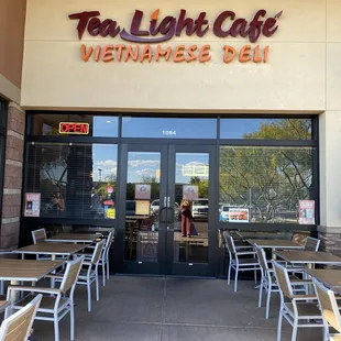 the front of the restaurant