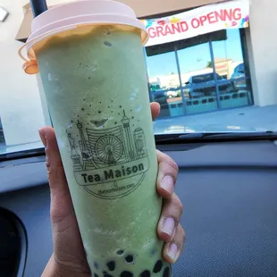 Brulee Matcha Slush W/ Egg Pudding