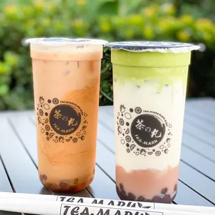 Classic Latte and Taro Fluffy Matcha.