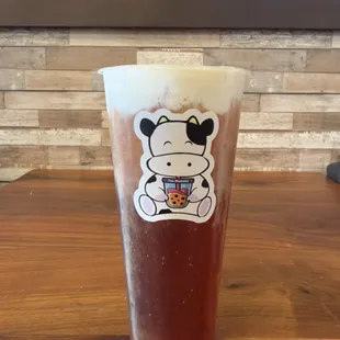 Black Tea with Cheese Foam Top