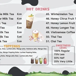 Hot Drinks Menu