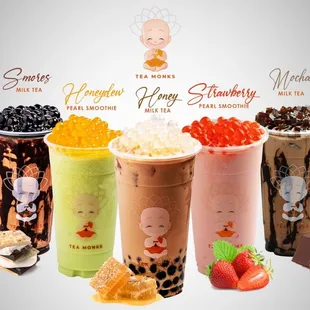 a variety of different drinks