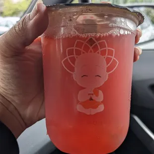 Pomegranate tea with peach pearls was so good