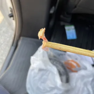 piece of food in a plastic bag