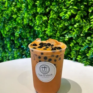 Thai tea with boba