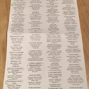 Amazing tea menu!