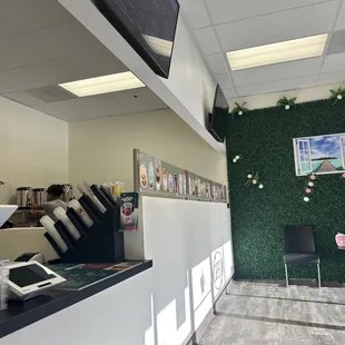 the front desk of a tea shop