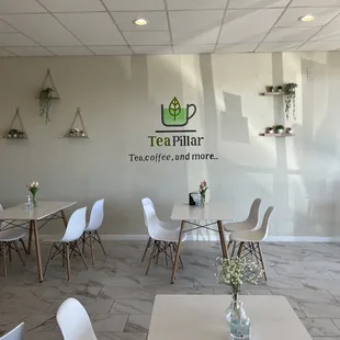 Tea Pillar logo on wall