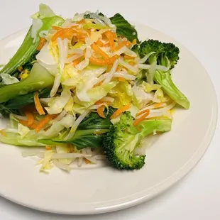 Steamed green vegetables