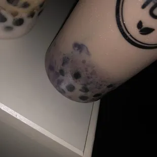 Ube messy milk tea.. did not look like the picture.  The ube just sat at the bottom.