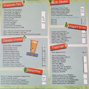 Price updated till today (inflation is killing all of us!!) all drinks with Tax included for To go orders (except Snacks and Rice box)