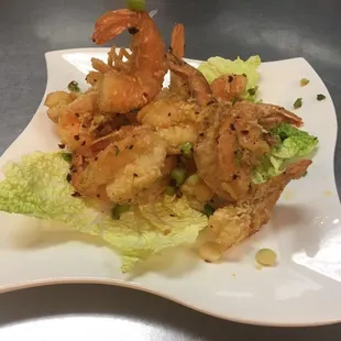 Authentic chinese dish: salt and pepper shrimp