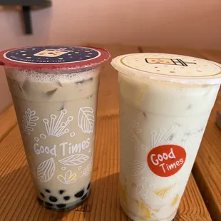 Okinawa milk tea and jasmine milk tea