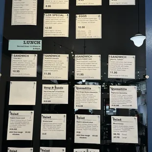 Breakfast and Lunch menu.