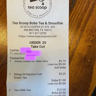 breakdown of our purchase