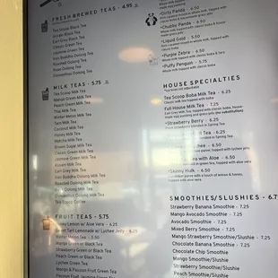 menu