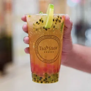 Hula Hula with Strawberry Popping Boba