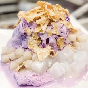 Shaved Snow with Frosted Flakes, Mochi, and Coconut Jelly (Drizzled with Condensed Milk)