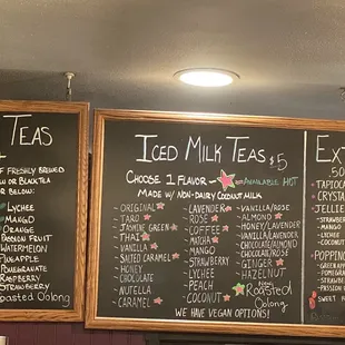 Iced tea menu