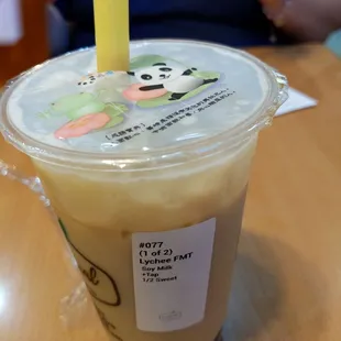 Lychee milk tea is quite refreshing and vegan!