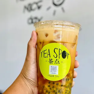 Passionfruit Black Tea with Rainbow Jelly